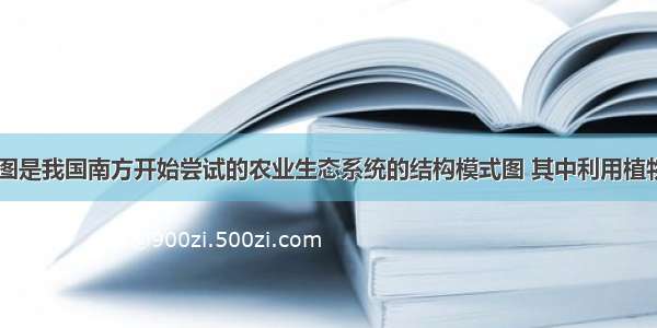 （9分）下图是我国南方开始尝试的农业生态系统的结构模式图 其中利用植物秸秆中的原