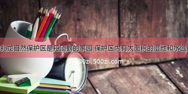 驰名中外的扎龙自然保护区是丹顶鹤的家园 保护区内有大面积的湿地和水域 炎热的夏天