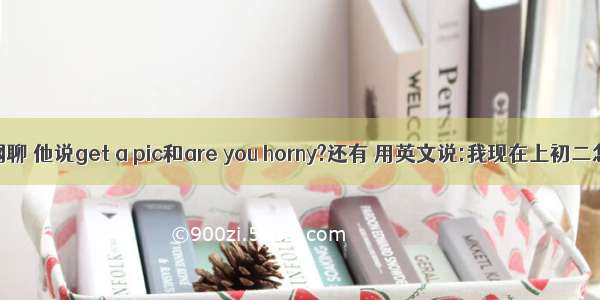 跟老外网聊 他说get a pic和are you horny?还有 用英文说:我现在上初二怎么说?