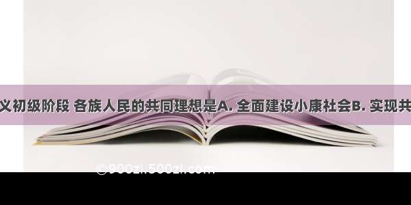 在社会主义初级阶段 各族人民的共同理想是A. 全面建设小康社会B. 实现共产主义C. 