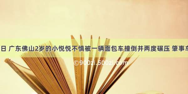 10月13日 广东佛山2岁的小悦悦不慎被一辆面包车撞倒并两度碾压 肇事车辆逃逸