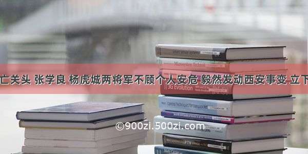 在民族危亡关头 张学良 杨虎城两将军不顾个人安危 毅然发动西安事变 立下了不朽功