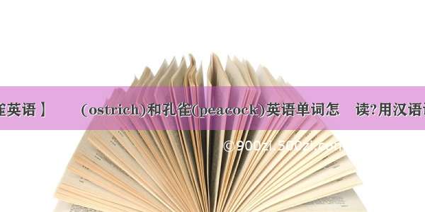 【孔雀英语】鴕鳥(ostrich)和孔雀(peacock)英语单词怎麼读?用汉语读出來!