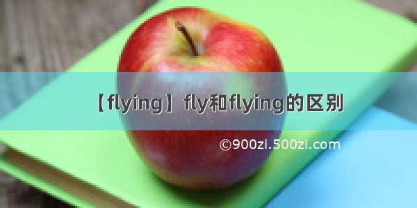【flying】fly和flying的区别