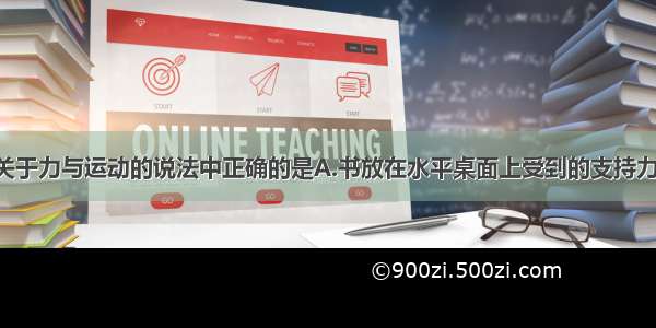 单选题下列关于力与运动的说法中正确的是A.书放在水平桌面上受到的支持力 是由于书发