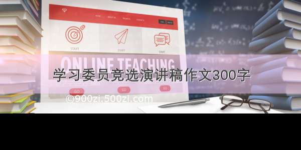 学习委员竞选演讲稿作文300字