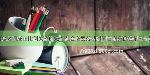 多选题下列概念之间成正比例关系的是A.社会必要劳动时间与商品价值量B.个别劳动生产率