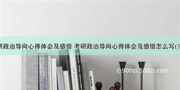 考研政治导向心得体会及感悟 考研政治导向心得体会及感悟怎么写(9篇)